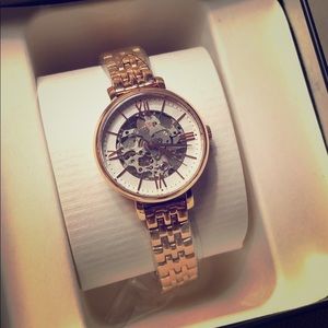 Fossil mechanical rose gold ladies watch
